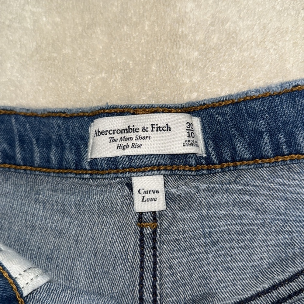 Abercrombie & Fitch Ripped Blue Jean Shorts - Picture 2 of 4